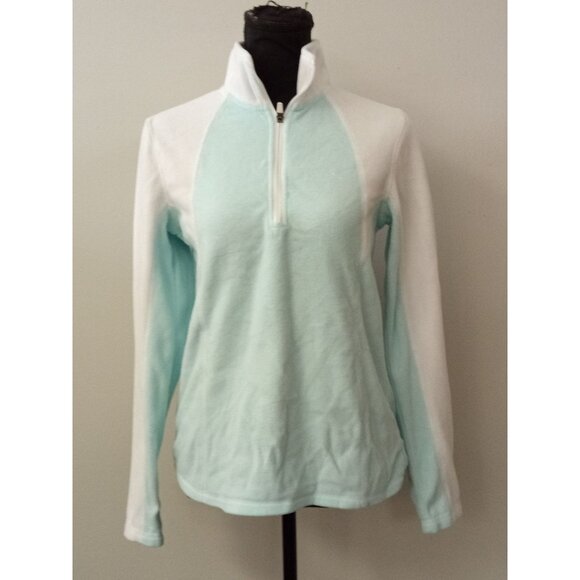 Tek Gear Kid's Blue White Long Sleeve Quarter Zip Top Size Medium - Picture 1 of 6